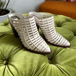 Dolce Vita White Leather Heeled Mule